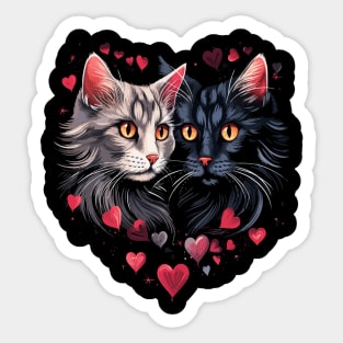 American Bobtail Couple Valentine Sticker